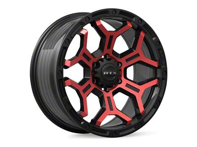 RTX Offroad Wheels Goliath Gloss Black Machined Red Spokes 6-Lug Wheel; 17x9; 0mm Offset (07-13 Silverado 1500)