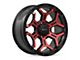 RTX Offroad Wheels Goliath Gloss Black Machined Red Spokes 6-Lug Wheel; 17x9; 0mm Offset (07-13 Silverado 1500)