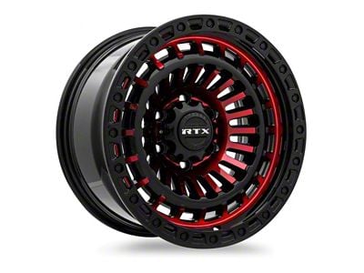 RTX Offroad Wheels Moab Gloss Black Machined Red 6-Lug Wheel; 18x9; 0mm Offset (07-13 Silverado 1500)