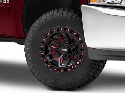 RTX Offroad Wheels Zion Black Milled Red 6-Lug Wheel; 17x9; 0mm Offset (07-13 Silverado 1500)