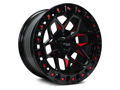 RTX Offroad Wheels Zion Black Milled Red 6-Lug Wheel; 20x9; 0mm Offset (07-13 Silverado 1500)