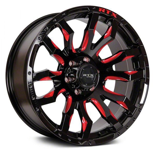 RTX Offroad Wheels Silverado 2500 Patton Gloss Black Red Milling 8-Lug ...