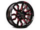 RTX Offroad Wheels Patton Gloss Black Red Milling 8-Lug Wheel; 20x9; 18mm Offset (11-14 Silverado 2500 HD)