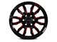 RTX Offroad Wheels Patton Gloss Black Red Milling 8-Lug Wheel; 20x9; 18mm Offset (11-14 Silverado 2500 HD)