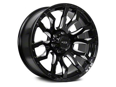 RTX Offroad Wheels Patton Gloss Black Milled Spoke 6-Lug Wheel; 20x9; 10mm Offset (07-14 Tahoe)