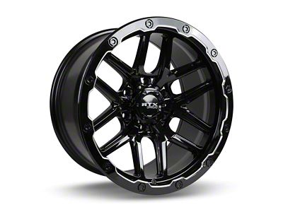 RTX Offroad Wheels Volcano Gloss Black Milled Edge 6-Lug Wheel; 18x9.5; -10mm Offset (09-14 F-150)