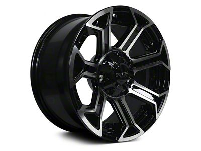 RTX Offroad Wheels Peak Gloss Black Machined 6-Lug Wheel; 22x10; -18mm Offset (14-18 Sierra 1500)