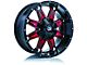 RTX Offroad Wheels Spine Black with Milled Red Spokes 6-Lug Wheel; 18x9; 10mm Offset (14-18 Silverado 1500)