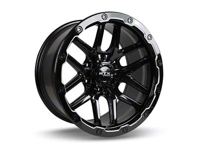 RTX Offroad Wheels Volcano Gloss Black Milled Edge 6-Lug Wheel; 18x9.5; -10mm Offset (15-20 F-150)