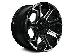 RTX Offroad Wheels Peak Gloss Black Machined 8-Lug Wheel; 18x9; 18mm Offset (15-19 Silverado 3500 HD SRW)