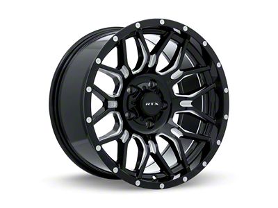 RTX Offroad Wheels Claw Gloss Black Milled with Rivets 8-Lug Wheel; 18x9; -12mm Offset (17-22 F-250 Super Duty)