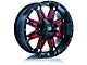 RTX Offroad Wheels Spine Black with Milled Red Spokes 6-Lug Wheel; 18x9; 10mm Offset (19-24 Silverado 1500)