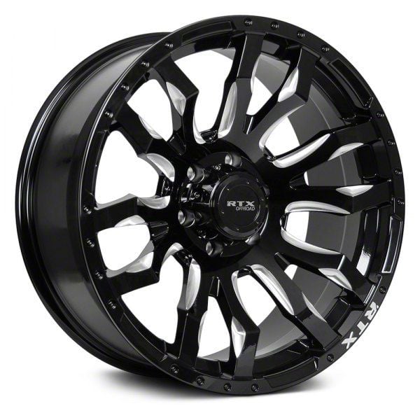 RTX Offroad Wheels RAM 1500 Patton Gloss Black Milled Spoke 6-Lug Wheel ...