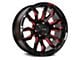 RTX Offroad Wheels Patton Gloss Black Red Milling 6-Lug Wheel; 20x9; 10mm Offset (19-24 RAM 1500)