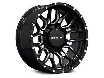 RTX Offroad Wheels Claw Gloss Black Milled with Rivets 6-Lug Wheel; 18x9; -12mm Offset (19-23 Ranger)