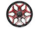 RTX Offroad Wheels Goliath Gloss Black Machined Red Spokes 6-Lug Wheel; 17x9; 0mm Offset (19-23 Ranger)