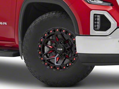 RTX Offroad Wheels Zion Black Milled Red 6-Lug Wheel; 18x9; 0mm Offset (19-25 Sierra 1500)