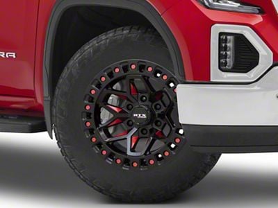 RTX Offroad Wheels Zion Black Milled Red 6-Lug Wheel; 20x9; 0mm Offset (19-25 Sierra 1500)