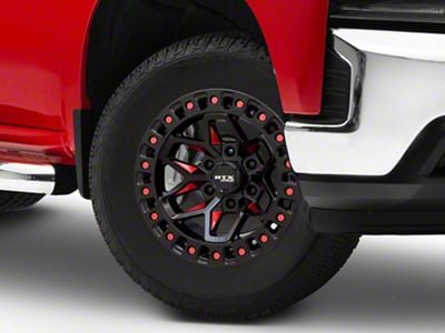 RTX Offroad Wheels Zion Black Milled Red 6-Lug Wheel; 18x9; 0mm Offset (19-25 Silverado 1500)