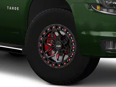 RTX Offroad Wheels Zion Black Milled Red 6-Lug Wheel; 17x9; 0mm Offset (15-20 Tahoe)