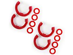 Rugged Ridge 3/4-Inch D-Ring Shackle Isolators; Red; Set of Four