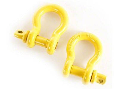 Rugged Ridge 3/4-Inch D-Ring Shackles; Yellow