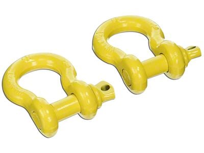 Rugged Ridge 7/8-Inch D-Ring Shackles; Yellow