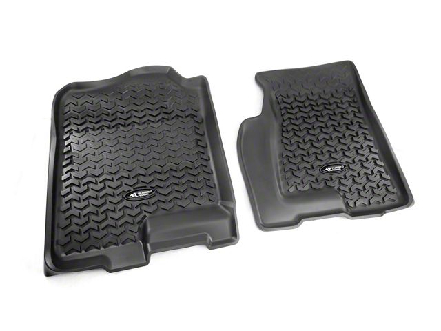 Rugged Ridge All-Terrain Front Floor Liners; Black (99-06 Sierra 1500 w/o Floor Shifter)