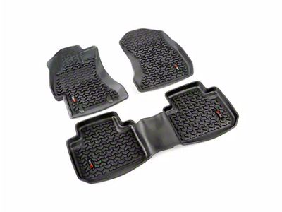 Rugged Ridge All-Terrain Front and Rear Floor Liners; Black (07-14 Silverado 2500 HD Crew Cab)