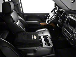 Center Console Cover with Chevrolet Bowtie Logo; Black (14-18 Silverado 1500 w/ Bench Seat)