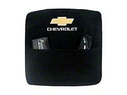 Center Console Cover with Chevrolet Bowtie Logo; Black (15-19 Silverado 3500 HD w/ Bench Seat)