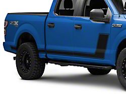 SEC10 Side Stripes with 1-Piece Pinstripe; Matte Black (97-24 F-150)