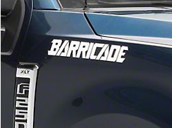 SEC10 Barricade Standard Decal; White (Universal; Some Adaptation May Be Required)