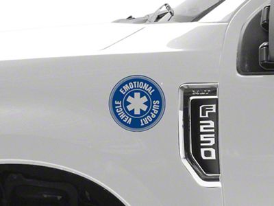 SEC10 Emotional Support Vehicle Decal; Blue (Universal; Some Adaptation May Be Required)