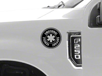 SEC10 Emotional Support Vehicle Decal; Gloss Black (Universal; Some Adaptation May Be Required)