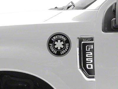 SEC10 Emotional Support Vehicle Decal; Matte Black (Universal; Some Adaptation May Be Required)