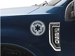 SEC10 Emotional Support Vehicle Decal; Silver (Universal; Some Adaptation May Be Required)