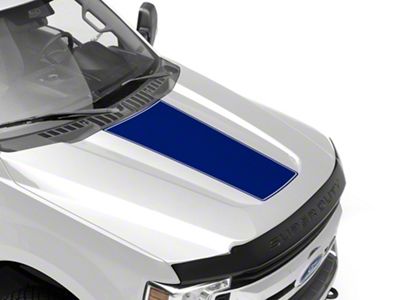 SEC10 Pinstriped Center Hood Decal; Blue (17-22 F-250 Super Duty)