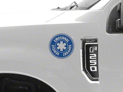 SEC10 Emotional Support Vehicle Decal; Blue (Universal; Some Adaptation May Be Required)