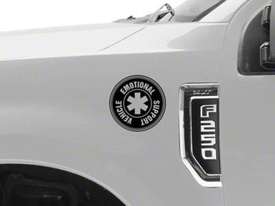 SEC10 Emotional Support Vehicle Decal; Gloss Black (Universal; Some Adaptation May Be Required)