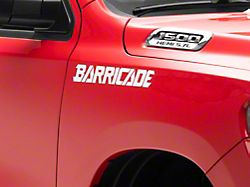 SEC10 Barricade Standard Decal; White (Universal; Some Adaptation May Be Required)