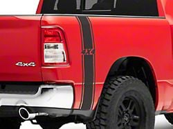 SEC10 Rear Vertical Stripe with 4x4 Logo; Matte Black (94-24 RAM 1500)