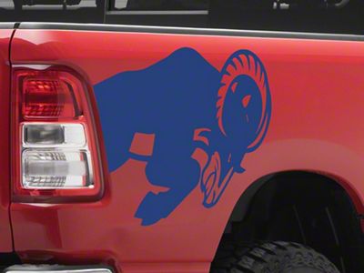 SEC10 Running Ram Head Decal; Blue (94-24 RAM 1500)