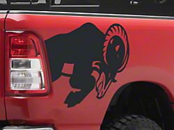 SEC10 Running Ram Head Decal; Gloss Black (94-25 RAM 1500)