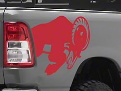 SEC10 Running Ram Head Decal; Red (94-25 RAM 1500)