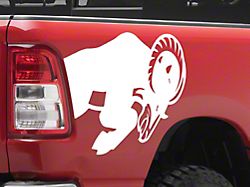 SEC10 Running Ram Head Decal; White (94-24 RAM 1500)