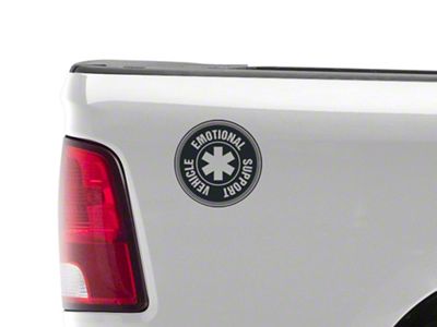 SEC10 Emotional Support Vehicle Decal; Gloss Black (Universal; Some Adaptation May Be Required)