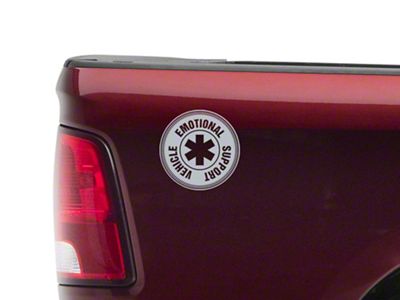 SEC10 Emotional Support Vehicle Decal; Silver (Universal; Some Adaptation May Be Required)