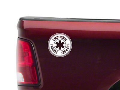 SEC10 Emotional Support Vehicle Decal; White (Universal; Some Adaptation May Be Required)