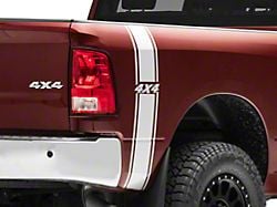 SEC10 Rear Vertical Stripe with 4x4 Logo; Silver (94-24 RAM 2500)